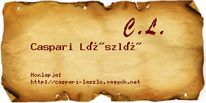Caspari László névjegykártya